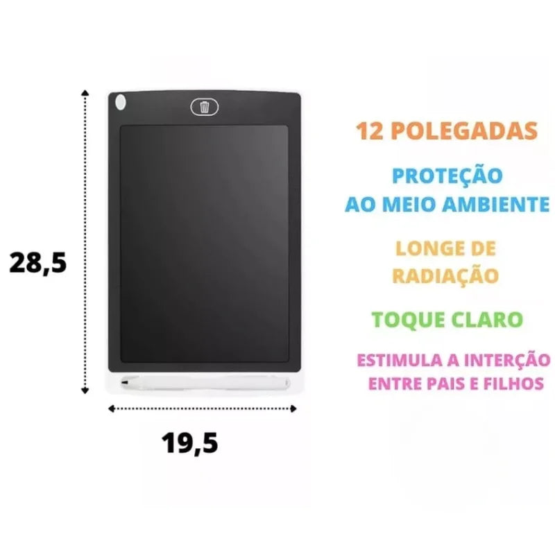Tablet Mágico Infantil 12” – Lousa Digital Educativa e Divertida!