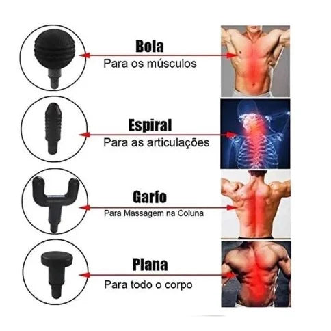Massageador Elétrico Profissional de Alta Frequência para Massagem Muscular