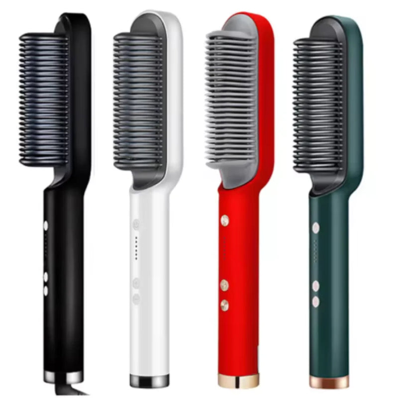 Escova Elétrica 3 em 1 Bivolt 120/220V – Alisa, Modela e Desembaraça com Aquecimento