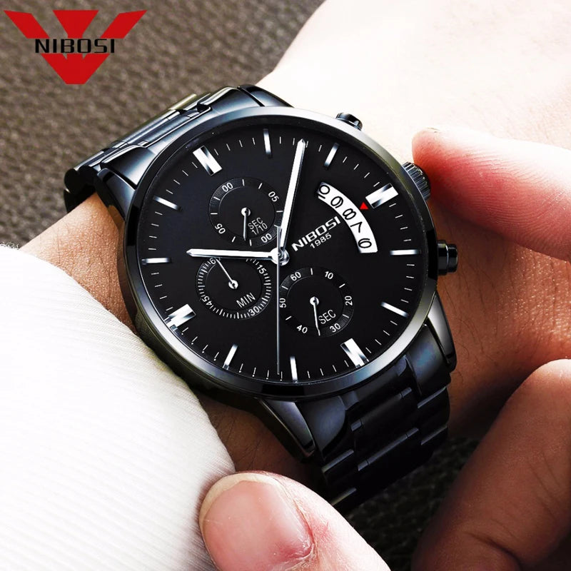 Relógio Masculino NIBOSI 2309Z – Original de Luxo – Aço Inoxidável