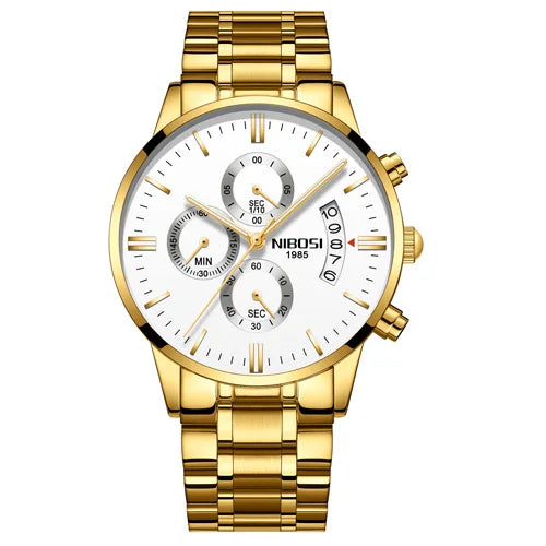 Relógio Masculino NIBOSI 2309Z – Original de Luxo – Aço Inoxidável