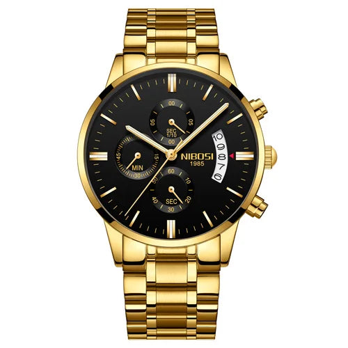 Relógio Masculino NIBOSI 2309Z – Original de Luxo – Aço Inoxidável