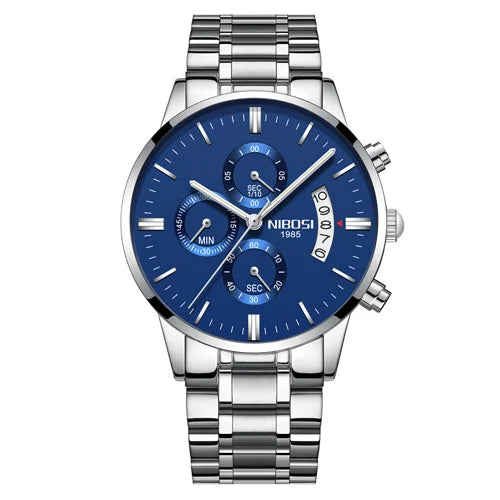 Relógio Masculino NIBOSI 2309Z – Original de Luxo – Aço Inoxidável