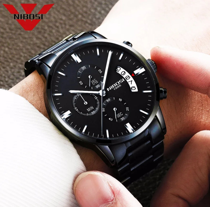 Relógio Masculino NIBOSI 2309Z – Original de Luxo – Aço Inoxidável