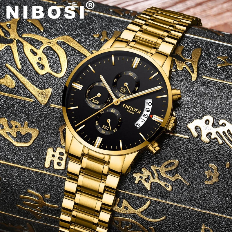 Relógio Masculino NIBOSI 2309Z – Original de Luxo – Aço Inoxidável