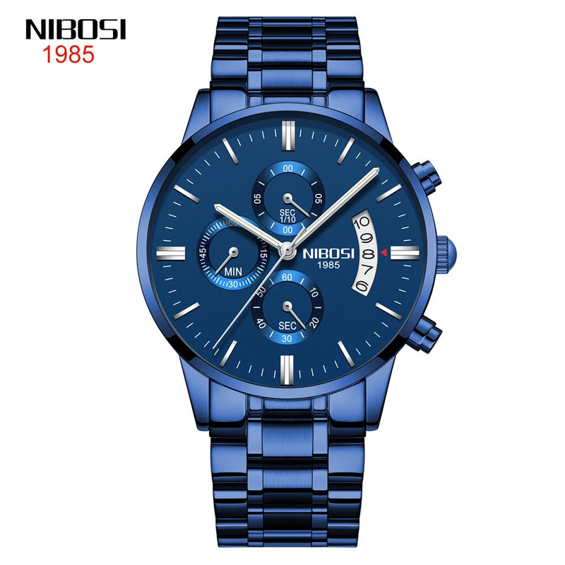 Relógio Masculino NIBOSI 2309Z – Original de Luxo – Aço Inoxidável