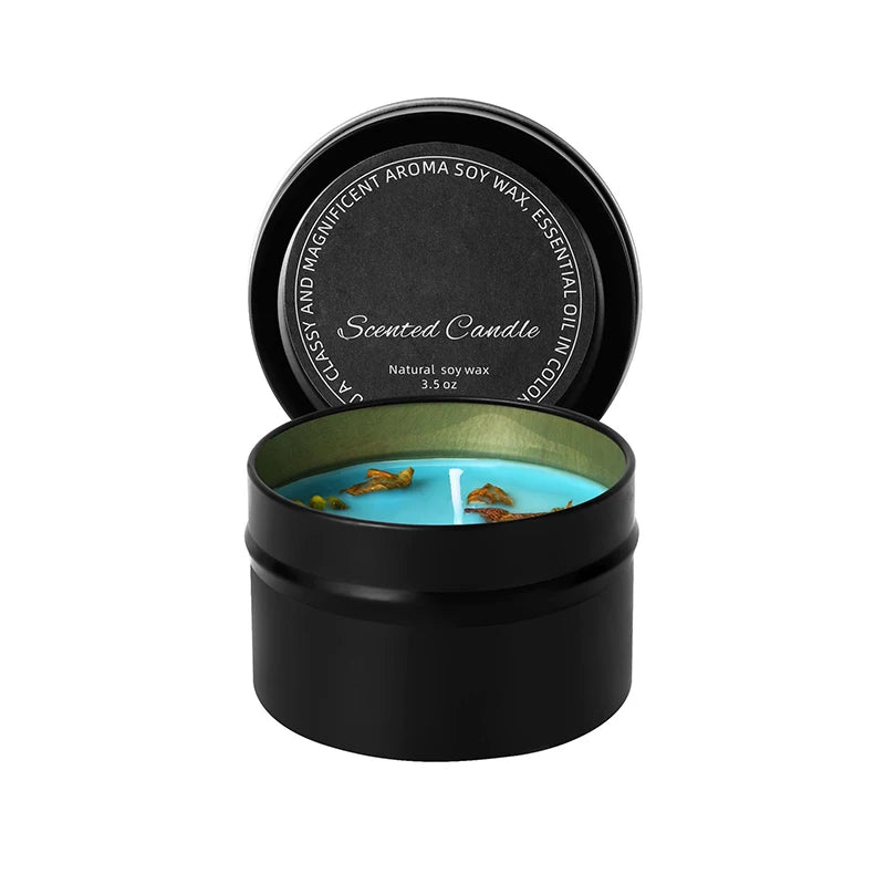 Velas Aromáticas Cristal – Alta Qualidade, Cera de Soja, Flores Secas, Ideal para Decoração