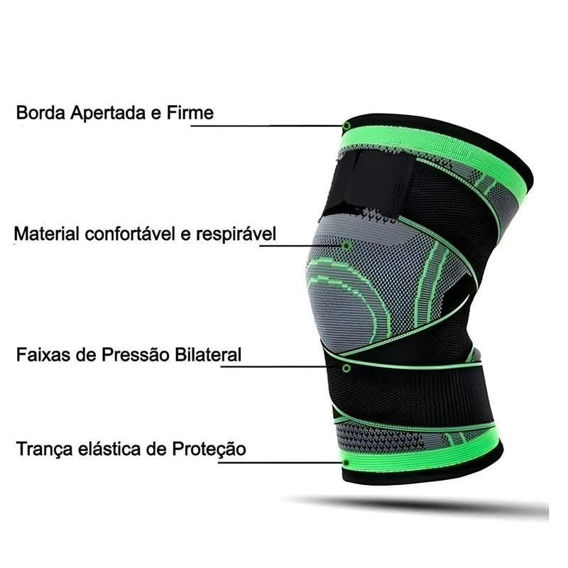Joelheira de Compressão Ajustável – Suporte Esportivo para Corrida, Treino e Uso Diário