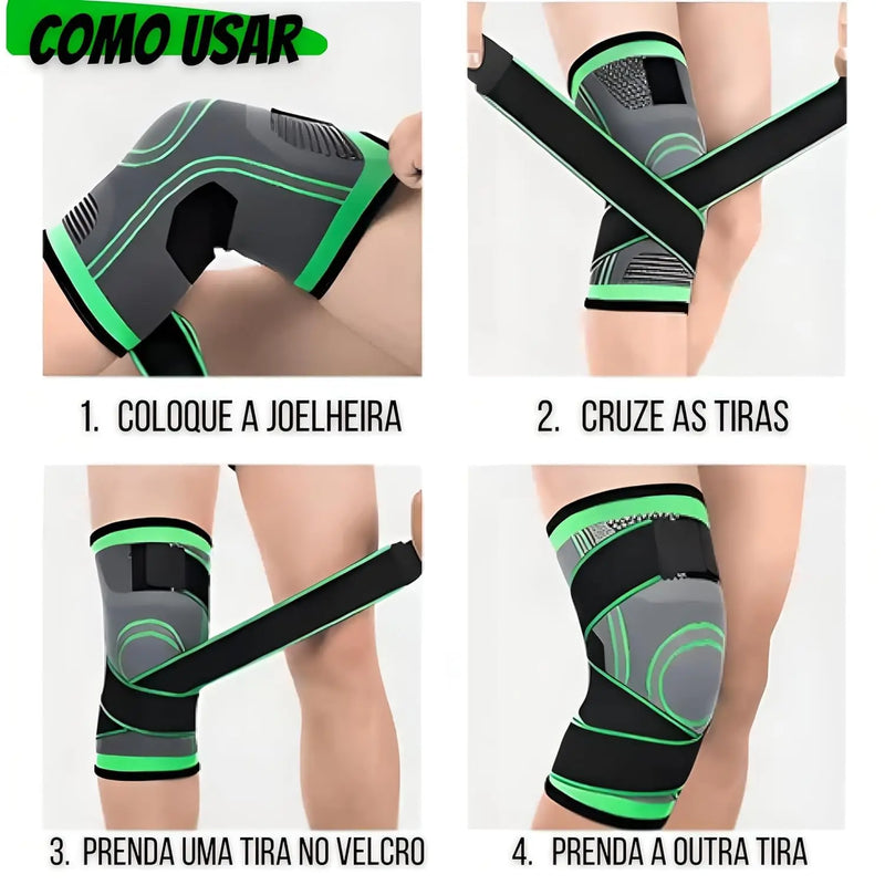 Joelheira de Compressão Ajustável – Suporte Esportivo para Corrida, Treino e Uso Diário